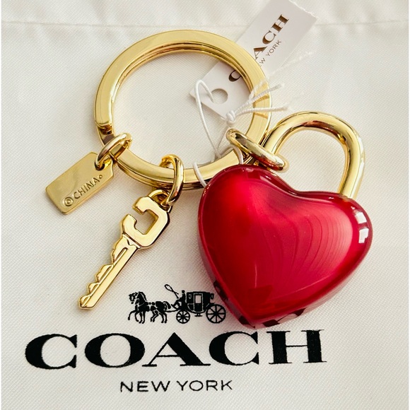 Coach Lock Heart and Key Keychain/ Bag Charm - Picture 2 of 8